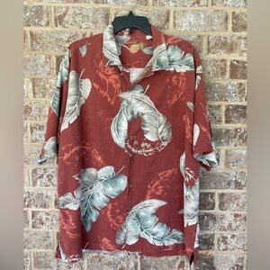 Caribbean men’s shirt 100% silk XL